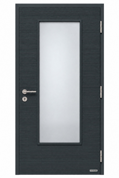 Межкомнатная дверь Hormann BaseLine 900x2000 мм, Рифленая поверхность Duradecor (Серый антрацит (RAL 7016), Вырез под остекление (LA)) Межкомнатная дверь Hormann BaseLine 900x2000 мм, Рифленая поверхность Duradecor (Серый антрацит (RAL 7016), Вырез под остекление (LA))
