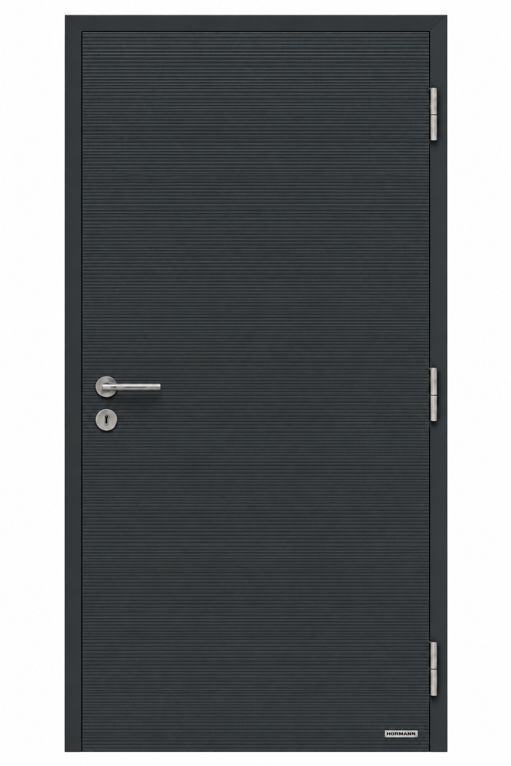 Межкомнатная дверь Hormann BaseLine 800x2100 мм, Рифленая поверхность Duradecor (Серый антрацит (RAL 7016), Гладкое полотно) Межкомнатная дверь Hormann BaseLine 800x2100 мм, Рифленая поверхность Duradecor (Серый антрацит (RAL 7016), Гладкое полотно)