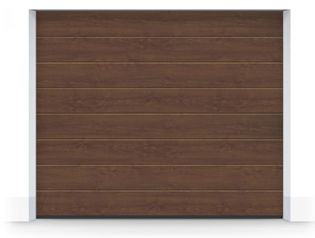 Гаражные секционные ворота Hormann RenoMatic Woodgrain М-гофр темный дуб (комплект ворот включая привод HyperMatic 800 и тяга FS60)