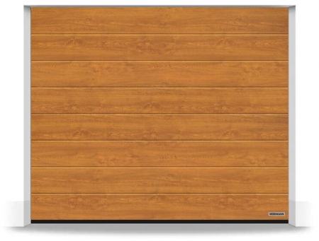 Гаражные секционные ворота Hormann RenoMatic Woodgrain М-гофр золотой дуб (комплект ворот включая привод HyperMatic 800 и тяга FS60)